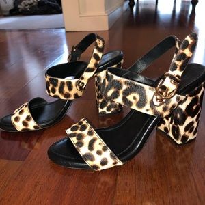 Joie Leopard Print, Calf Hair Block Heels, 7.5